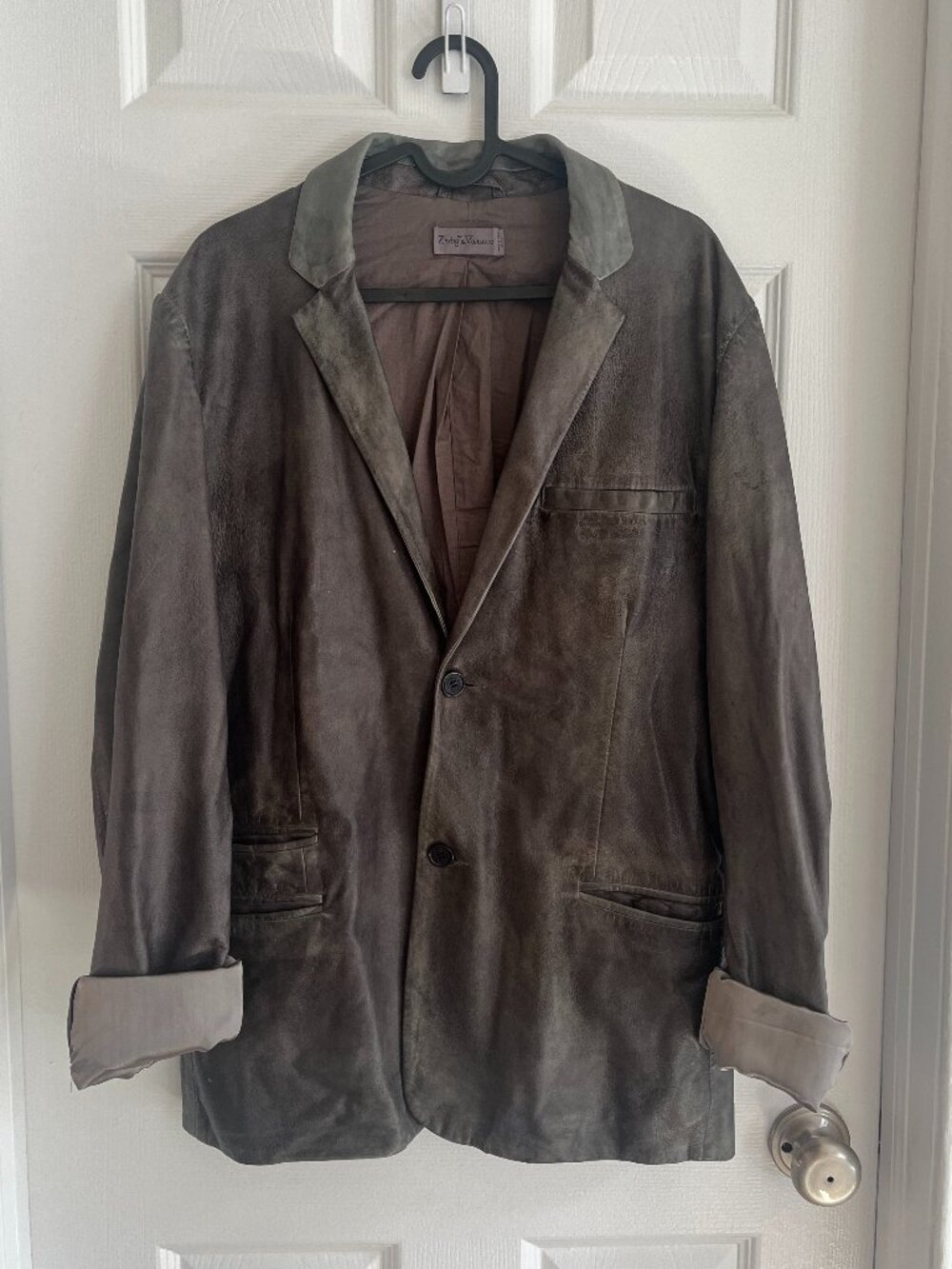 Zadig & Voltaire Gray Leather Jacket (Sz M)